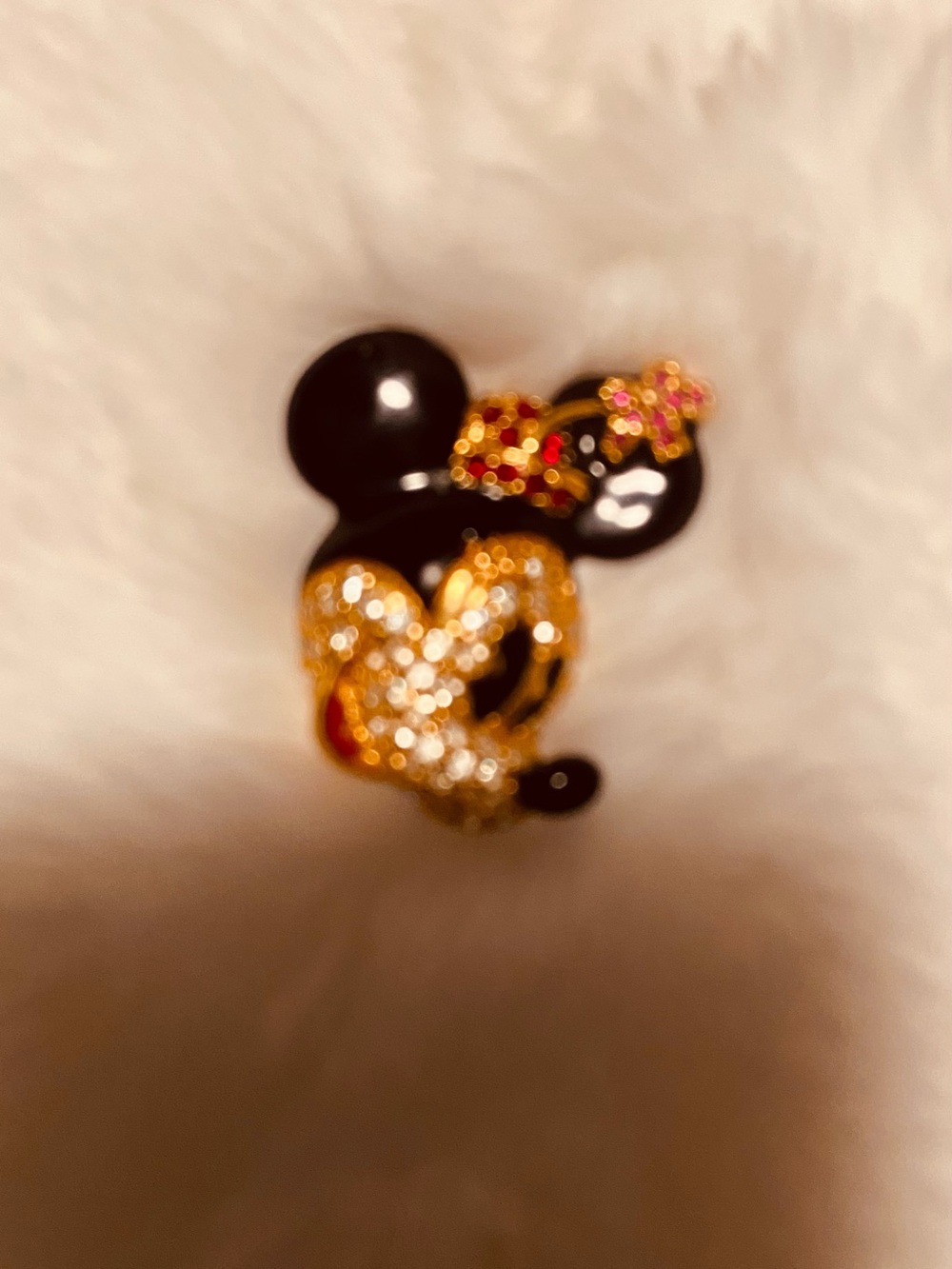 Minnie Mouse Crystal Accent Pin - Black and Gold